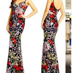 Mac Duggal  floral dress size 8 nwt